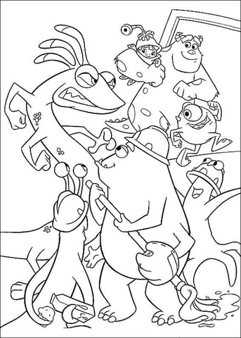 The Monster Family  Coloring Page